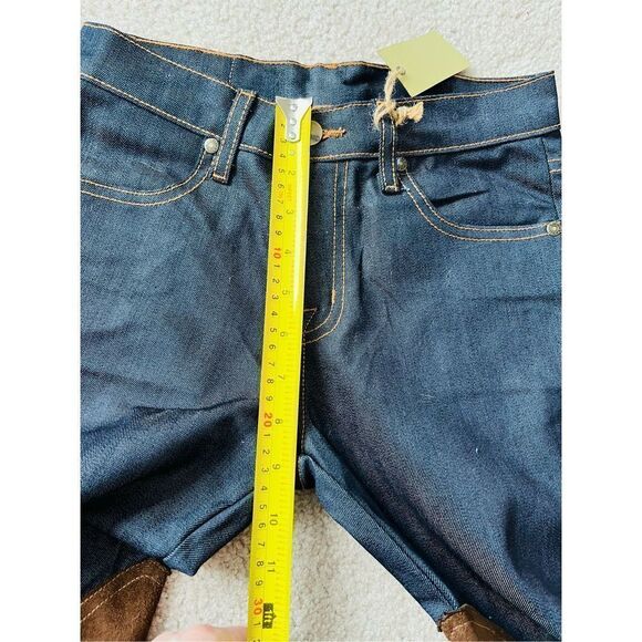 L’Exposition Dark Denim low riseJeans bootcut flare patches Equstrian sz 24 - Picture 9 of 13